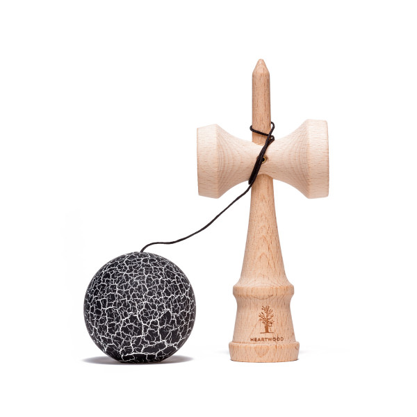 Heartwood Kendama Grunge Charcoal Black front dismounted