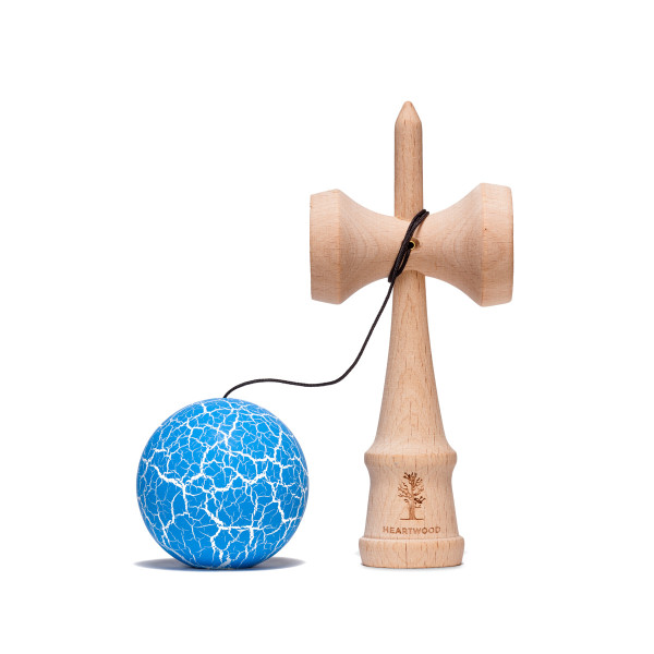 Heartwood Kendama Grunge Ocean Blue dismounted